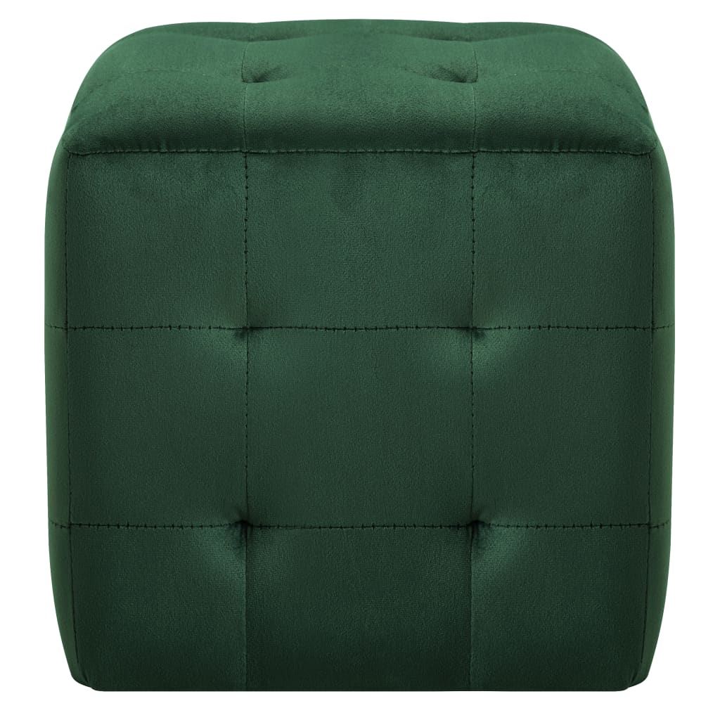 Comodini 2 pz Verde 30x30x30 cm in Tessuto Vellutatocod mxl 94704