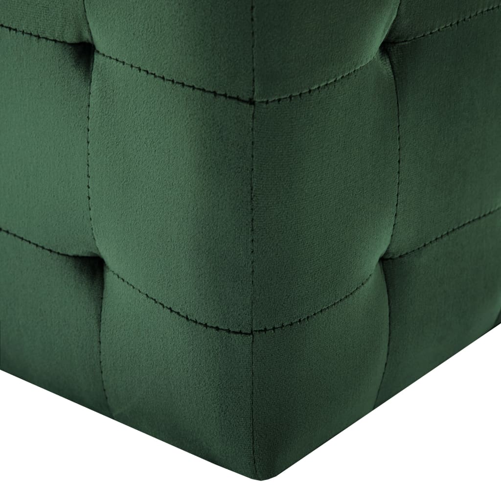 Comodini 2 pz Verde 30x30x30 cm in Tessuto Vellutato 249019