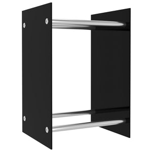 Porta Legna Nero 40x35x60 cm in Vetro cod mxl 15977