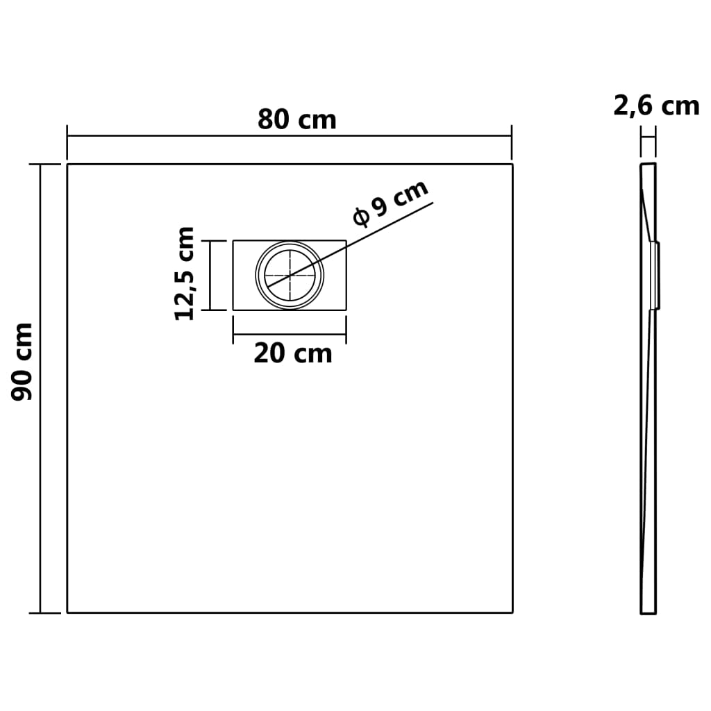 Piatto Doccia in SMC Bianco 90x80 cm cod mxl 14959