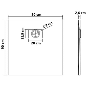 Piatto Doccia in SMC Bianco 90x80 cm cod mxl 14959