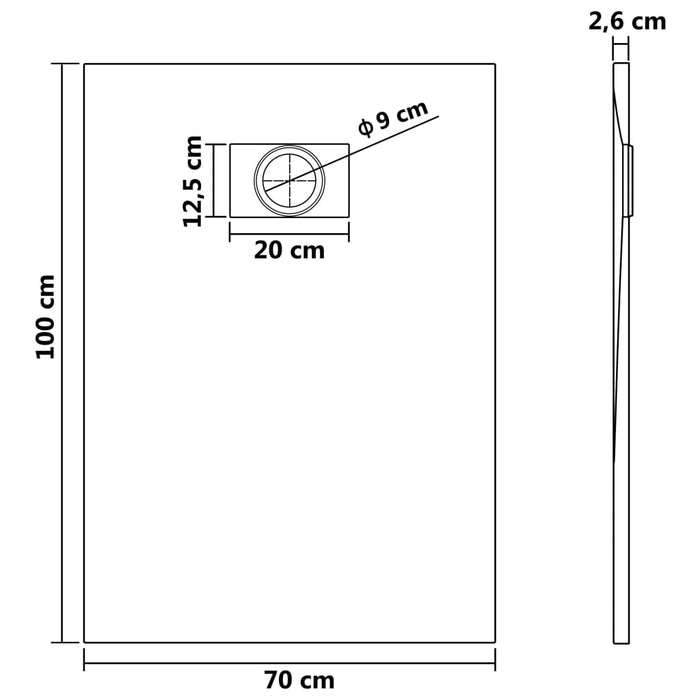 Piatto Doccia in SMC Bianco 100x70 cm 144771