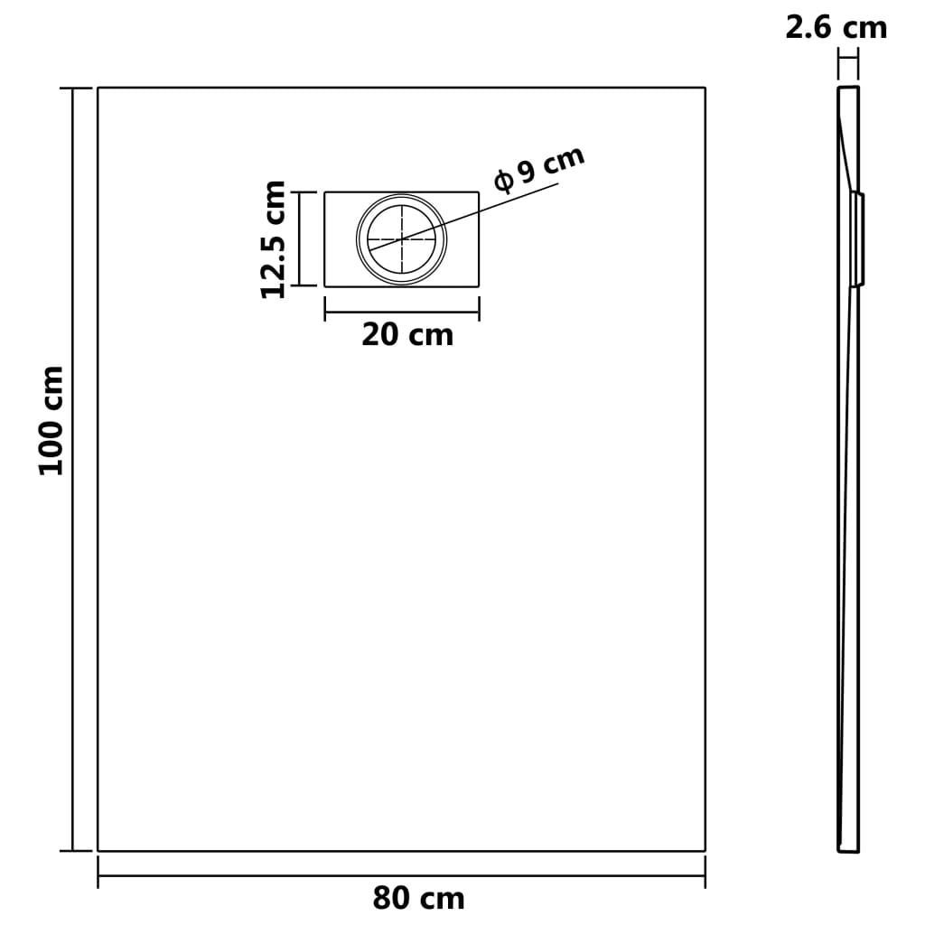 Piatto Doccia in SMC Bianco 100x80 cm cod mxl 13153