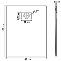 Piatto Doccia in SMC Nero 100x80 cm