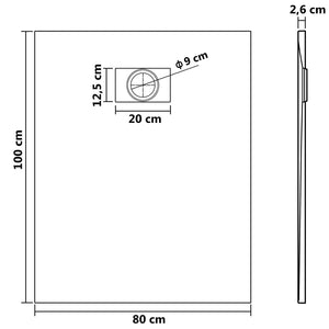 Piatto Doccia in SMC Nero 100x80 cm