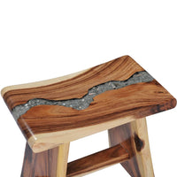 Sgabello in Legno Massello di Suar e Poliresina cod mxl 41589