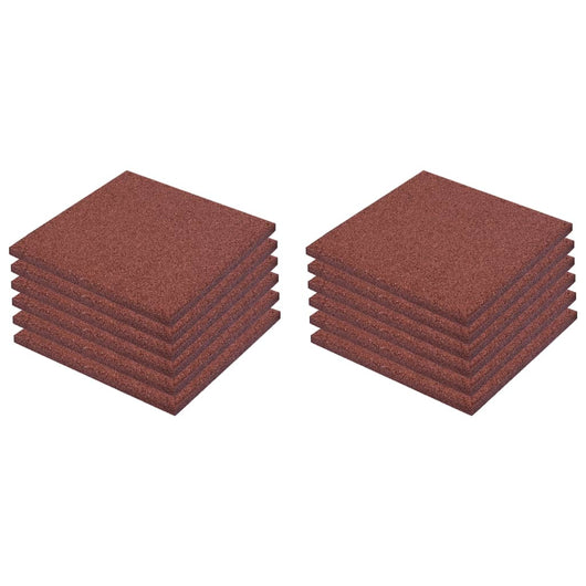 Piastrelle Anticaduta 12 pz in Gomma 50x50x3 cm Rosse cod mxl 52646