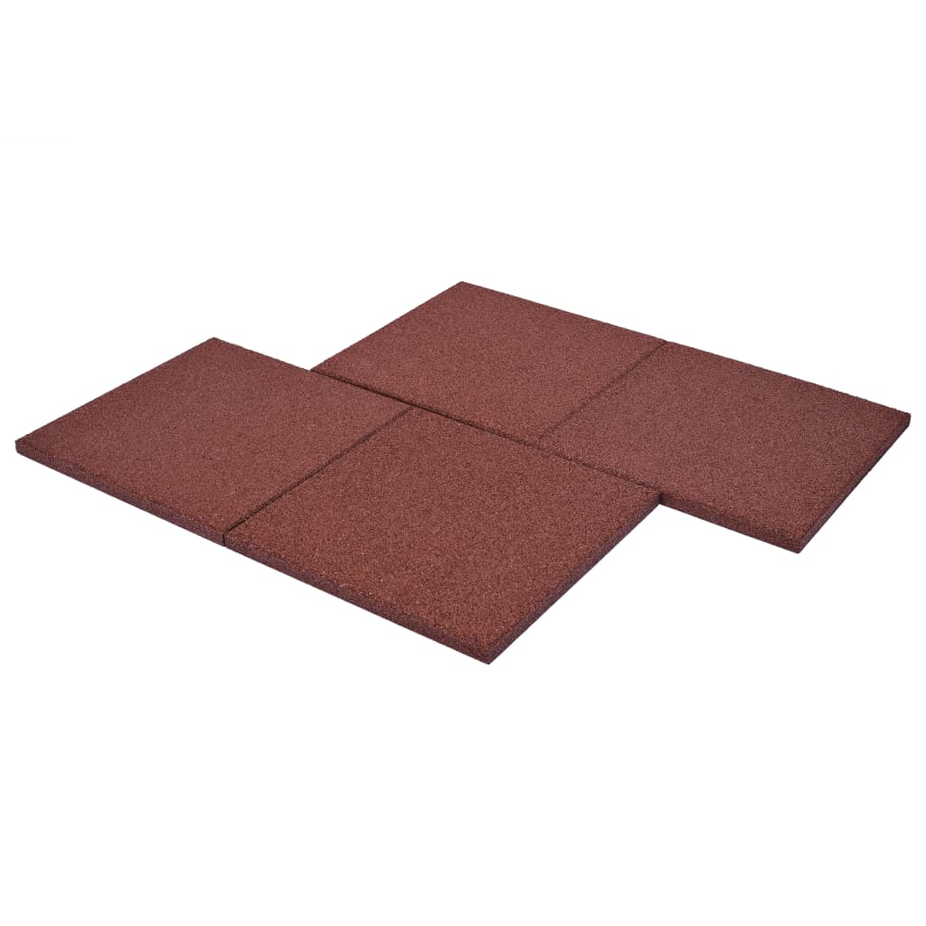 Piastrelle Anticaduta 18 pz in Gomma 50x50x3 cm Rosse cod mxl 52624