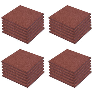 Piastrelle Anticaduta 24 pz in Gomma 50x50x3 cm Rosse cod mxl 52644