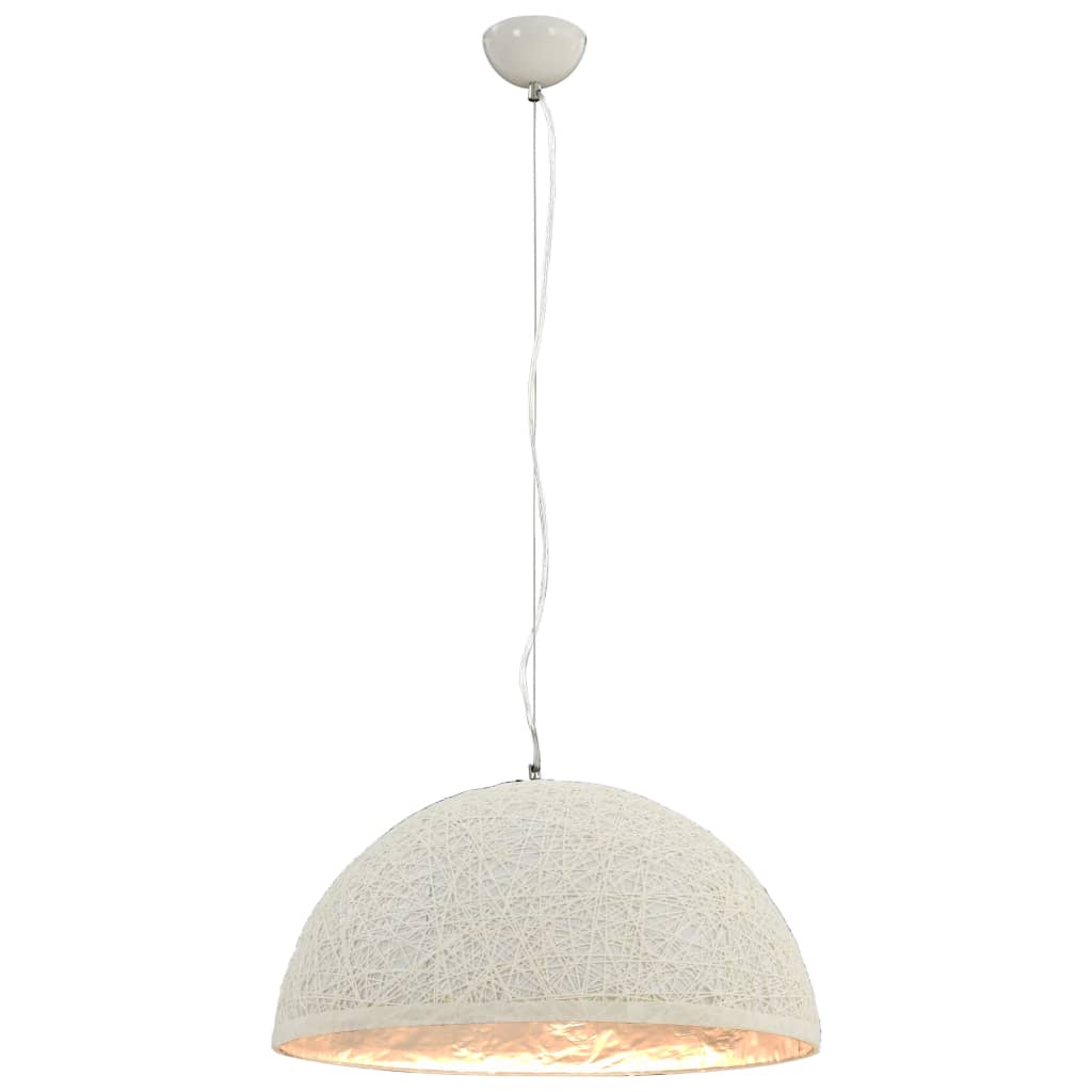 Lampadario da Soffitto Bianco e Argento Ø50 cm E27 50937