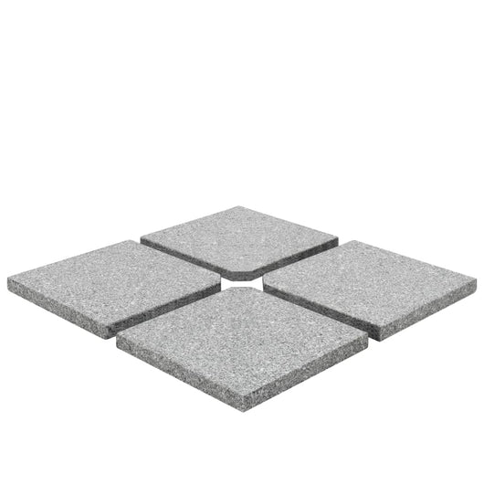 Piastre per Parasole 4 pz in Granito Quadrato 100 kg Grigio cod mxl 43465