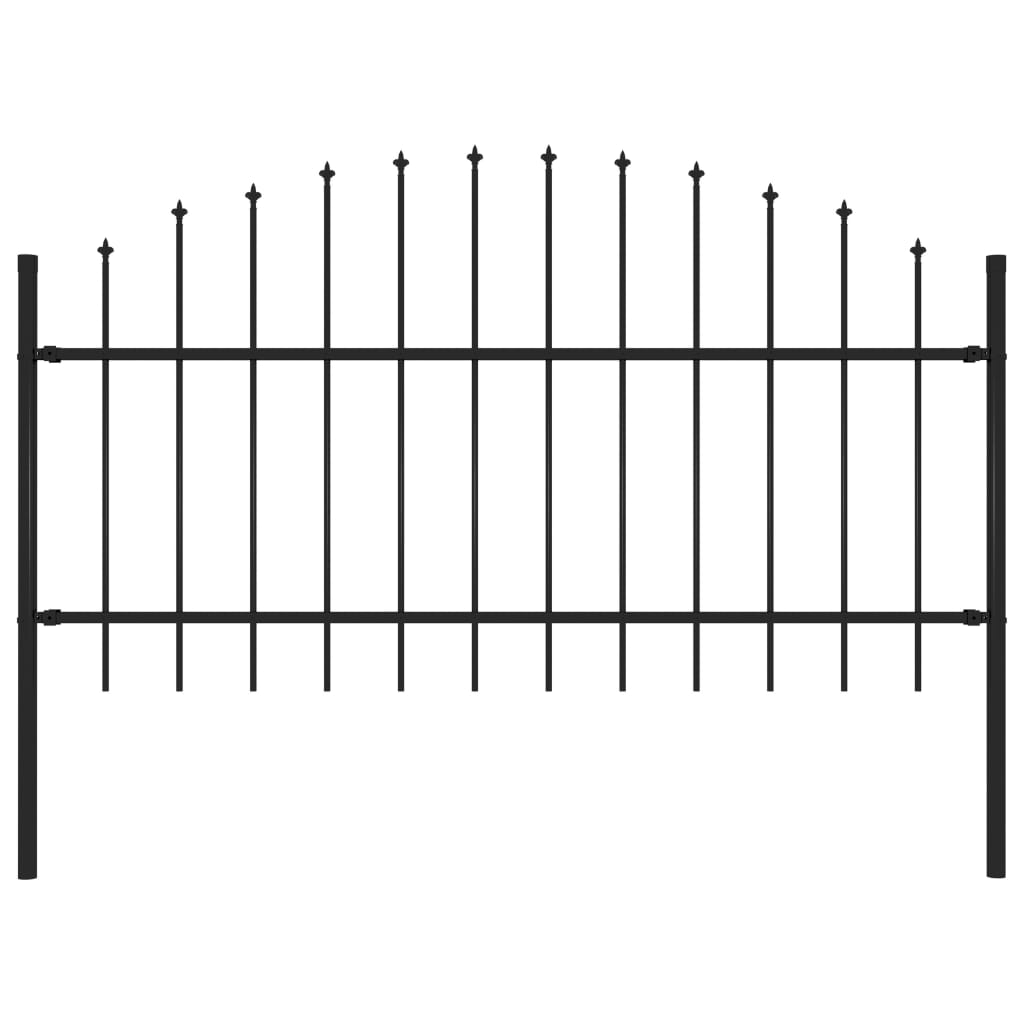 Recinzione Giardino Punta a Lancia (1-1,25)x1,7m Acciaio Nero 144942