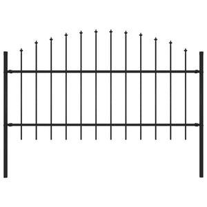 Recinzione Giardino Punta a Lancia (1-1,25)x1,7m Acciaio Nero 144942