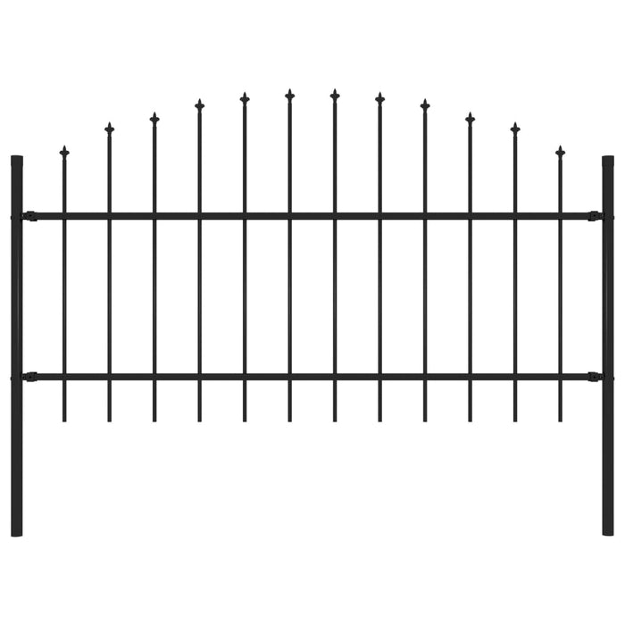 Recinzione Giardino Punta a Lancia (1-1,25)x1,7m Acciaio Nero 144942