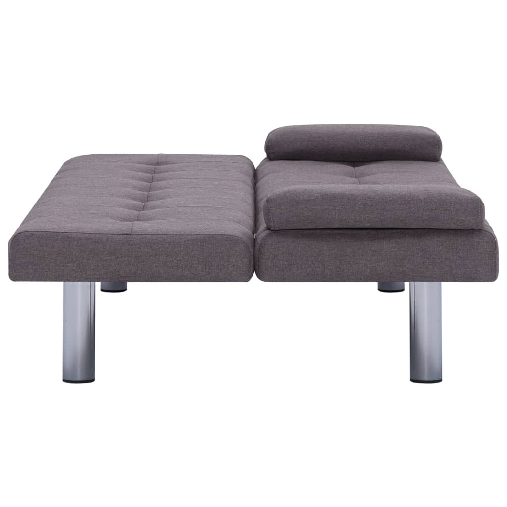 Divano Letto con 2 Cuscini Grigio Talpa in Poliestere 282192