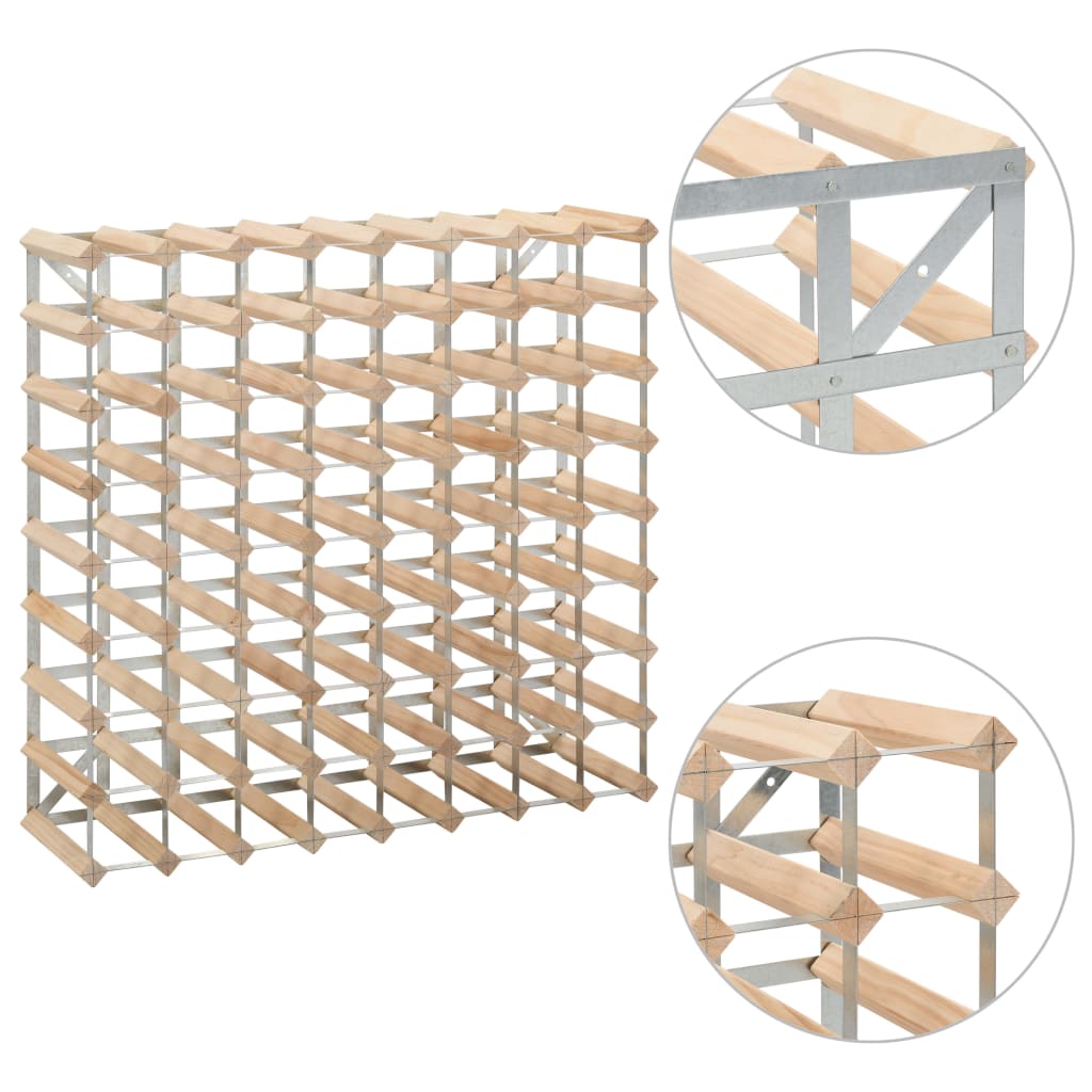 Portavini da 72 Bottiglie in Legno Massello di Pino cod mxl 46061