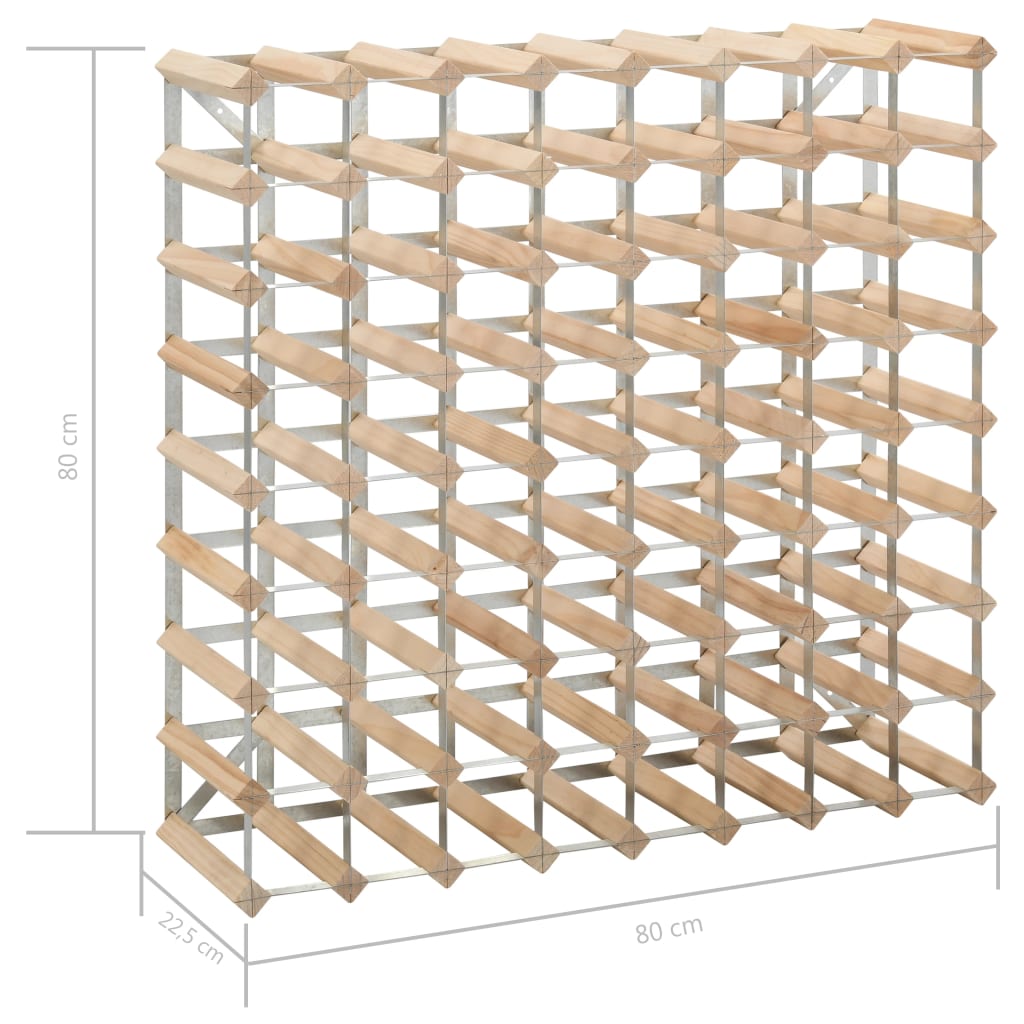 Portavini da 72 Bottiglie in Legno Massello di Pino cod mxl 46061