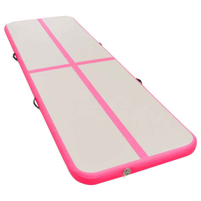 Tappetino Ginnastica Gonfiabile con Pompa 300x100x10cm PVC Rosa 91912