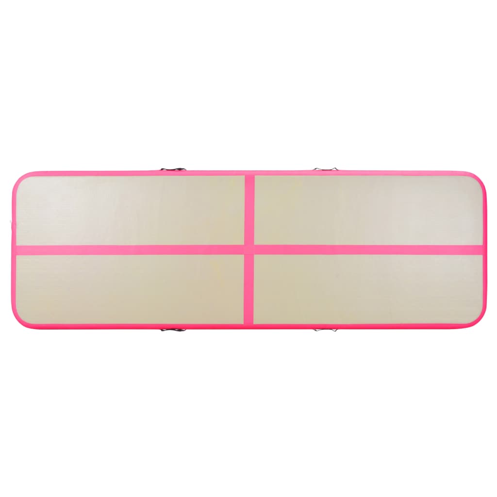 Tappetino Ginnastica Gonfiabile con Pompa 300x100x10cm PVC Rosa 91912