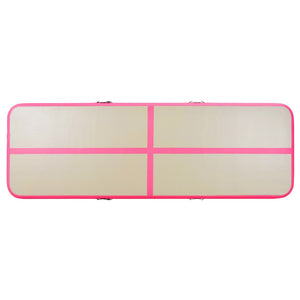 Tappetino Ginnastica Gonfiabile con Pompa 300x100x10cm PVC Rosa 91912