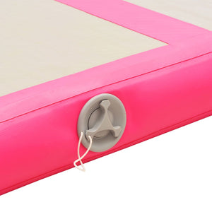 Tappetino Ginnastica Gonfiabile con Pompa 300x100x10cm PVC Rosa 91912