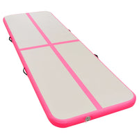 Tappetino Ginnastica Gonfiabile con Pompa 400x100x10cm PVC Rosa 91915