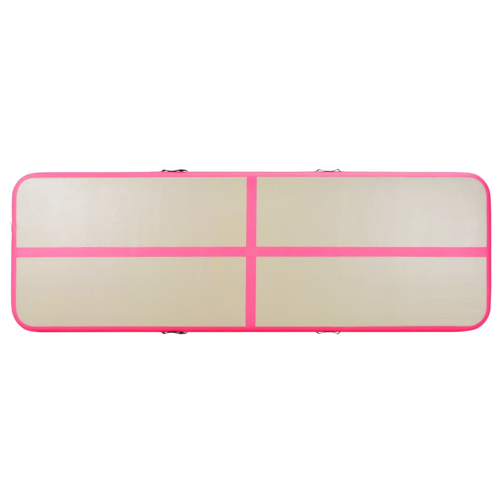 Tappetino Ginnastica Gonfiabile con Pompa 400x100x10cm PVC Rosa cod mxl 73712