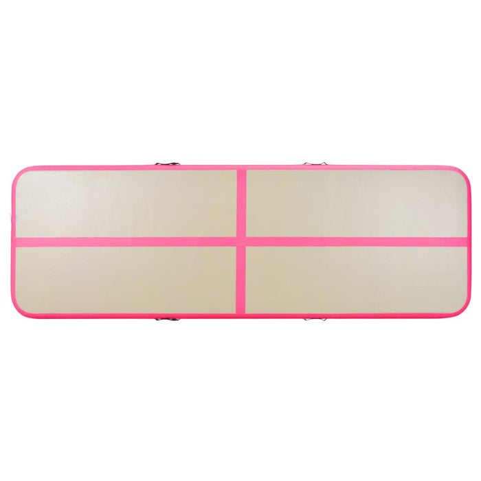 Tappetino Ginnastica Gonfiabile con Pompa 400x100x10cm PVC Rosa 91915