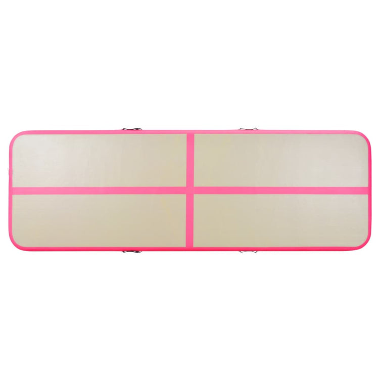 Tappetino Ginnastica Gonfiabile con Pompa 400x100x10cm PVC Rosa 91915