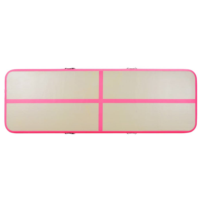 Tappetino Ginnastica Gonfiabile con Pompa 500x100x10cm PVC Rosa 91918