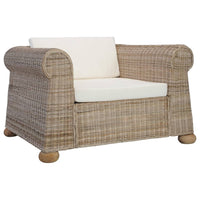 Poltrona con Cuscini in Rattan Naturale cod mxl 57978