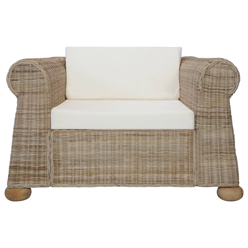 Poltrona con Cuscini in Rattan Naturale cod mxl 57978