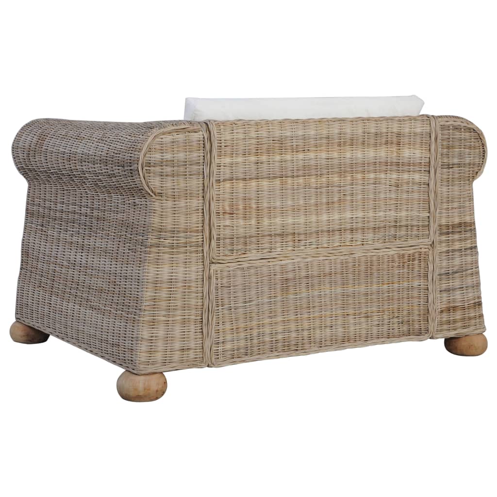 Poltrona con Cuscini in Rattan Naturale 283072