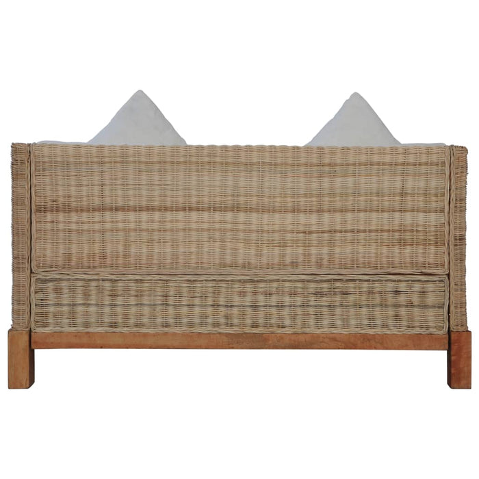 Divano a 2 Posti con Cuscini in Rattan Naturale cod mxl 6265