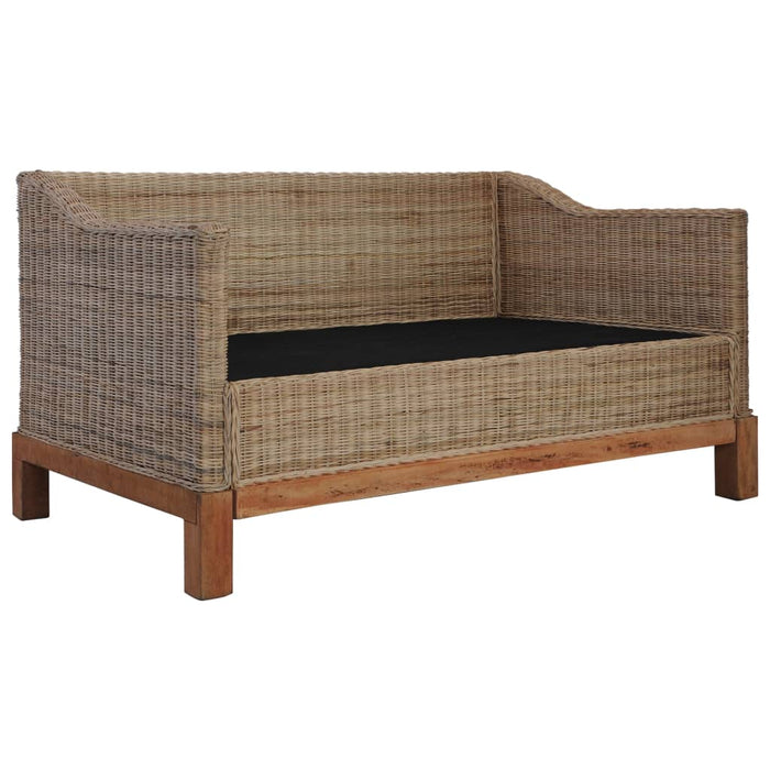 Divano a 2 Posti con Cuscini in Rattan Naturale cod mxl 6265