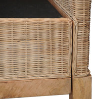 Divano a 2 Posti con Cuscini in Rattan Naturale cod mxl 6265