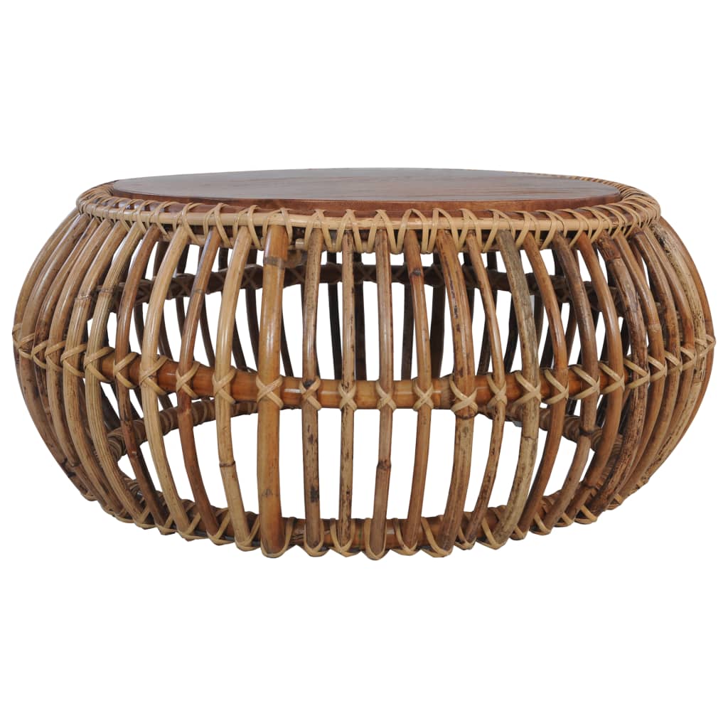 Tavolini da Caffè 2 pz in Rattan Naturale cod mxl 11574