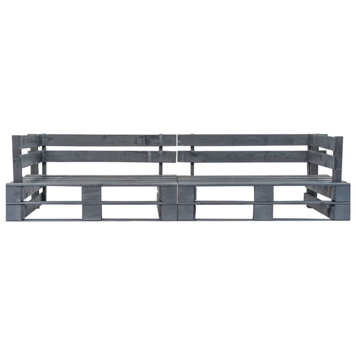 Divano Pallet da Giardino a 2 Posti Grigio in Legno cod mxl 52608