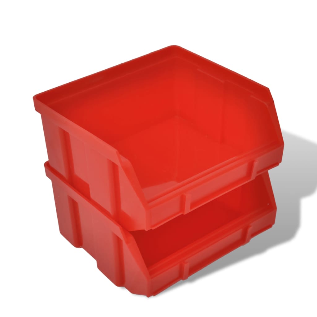 Contenitore Plastica per Garage da Parete Set 30 pz Blu e Rosso cod mxl 76257