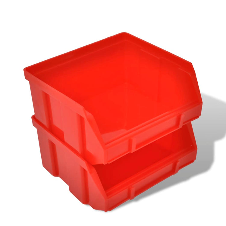 Contenitore Plastica per Garage da Parete Set 30 pz Blu e Rosso cod mxl 76257