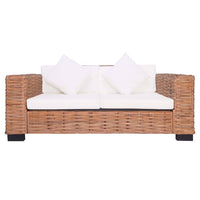 Set di Divani da Giardino con Cuscini 2 pz in Rattan Naturale cod mxl 119243