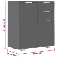 Credenza con Finitura Lucida Grigia 71x35x80 cm in Truciolato 283717