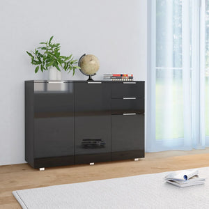 Credenza Nero Lucido 107x35x80,5 cm 283719