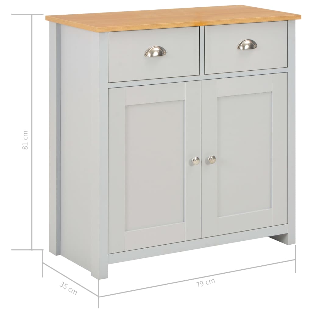 Credenza Grigia 79x35x81 cm 283742