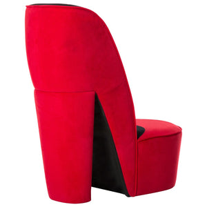 Poltrona a Forma di Scarpa con Tacco in Velluto Rosso 248644