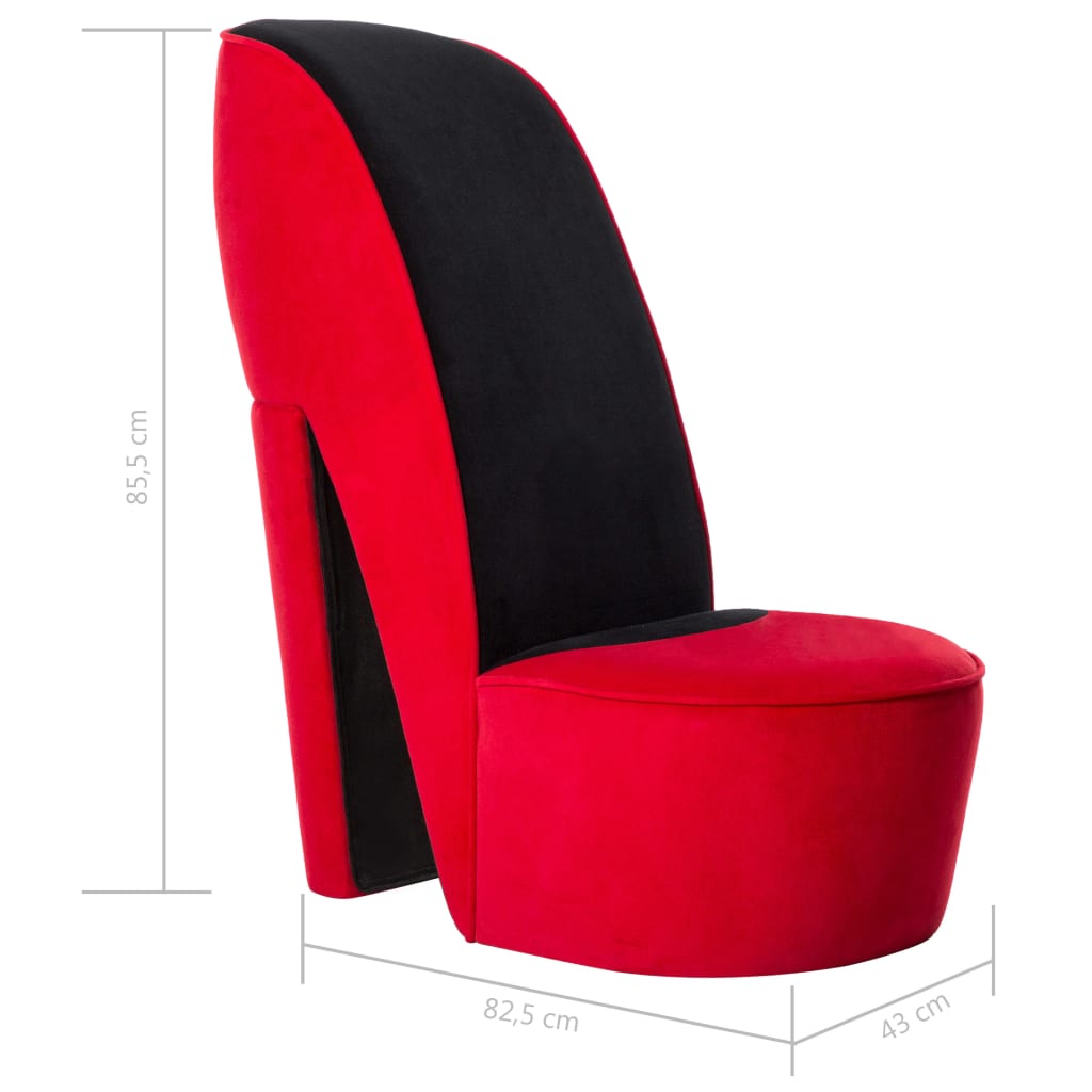 Poltrona a Forma di Scarpa con Tacco in Velluto Rosso 248644