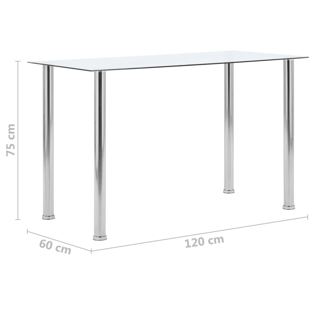 Tavolo da Pranzo Trasparente 120x60x75cm Vetro Temperato 281850