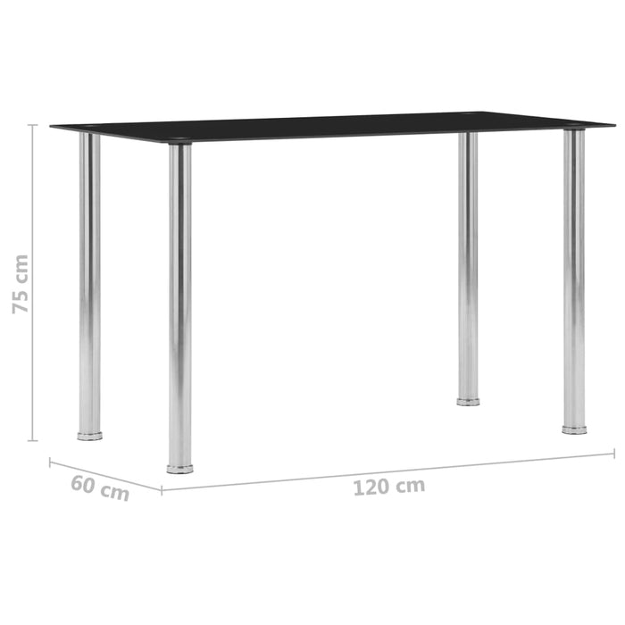 Tavolo da Pranzo Nero 120x60x75 cm in Vetro Temperato 281852