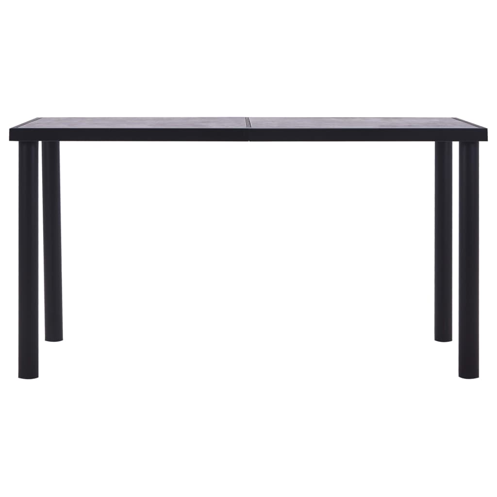 Tavolo da Pranzo Nero e Grigio Cemento 140x70x75 cm in MDF 281858