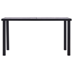 Tavolo da Pranzo Nero e Grigio Cemento 140x70x75 cm in MDF 281858